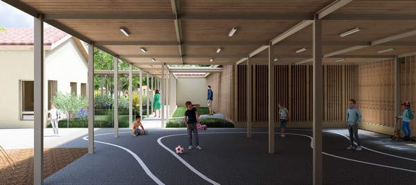 Aire de jeux abritée - Groupe scolaire - Saint-Hilaire (31)